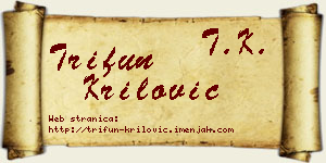 Trifun Krilović vizit kartica